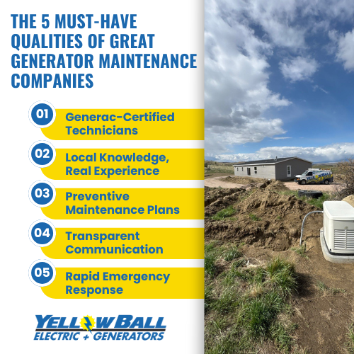 qualities for a great generator maintenance companies